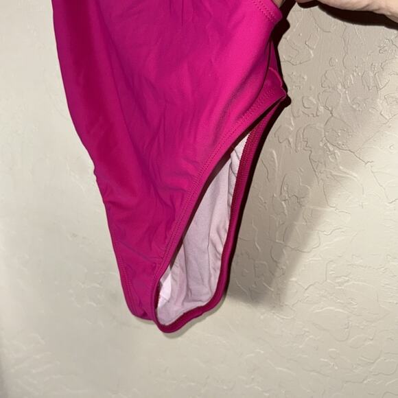 Dippin daisys high cut open back high neck one piece pink swimsuit - Picture 3 of 10